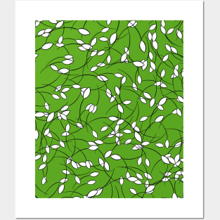 Green pattern Posters and Art